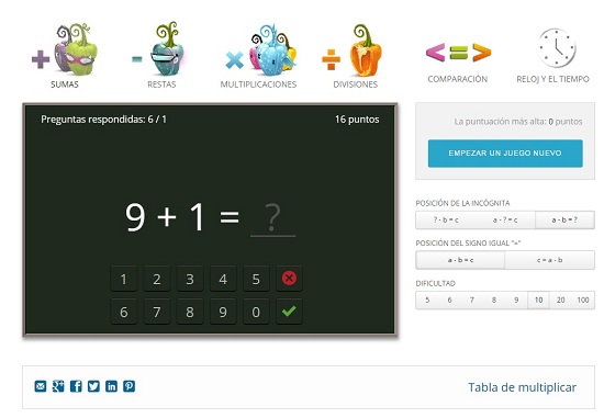 Juegos de MATEMÁTICAS en  >> PÁGINA 7