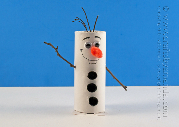 Manualidades Frozen: Olaf con un rollo de papel