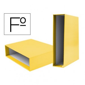 Caja archivador marca Liderpapel de palanca Folio documenta Amarillo