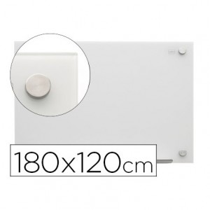Pizarra Blanca Cristal Magnetica soportes invisibles 188x120 cm Nobo