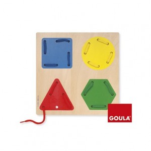 Juego Infantil a partir de 2 años Enhebrar formas geometricas Goula