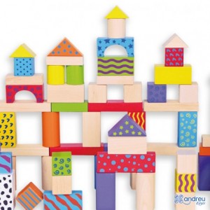 Juego para bebés a partir de 2 años Bloques de madera Andreutoys