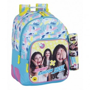 Mochila Escolar Doble Soy Luna Adaptable a Carro 32x15x42 cm Faces