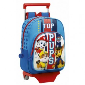 Mochila Escolar Patrulla Canina con ruedas y carro 26x11x34 cm Top Pups