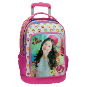 Mochila Escolar Soy Luna Con Carro 33x44x23cm Rosa