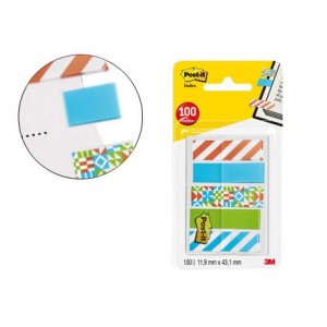 Banderitas Post-it ® separadoras decoradas de 11,9 x 43,20 mm 100 unidades