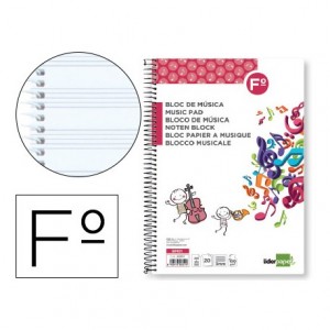 Bloc musica Liderpapel Folio vertical interlineado 3mm