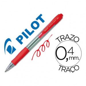 Boligrafo Pilot Super Grip Rojo 0,4 mm