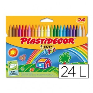 Lapices cera Plastidecor Caja 24 colores