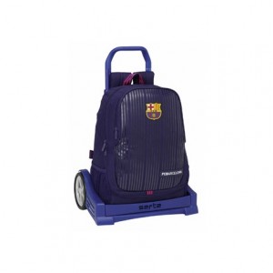 Mochila Escolar Doble F.C. Barcelona Con Carro Evolution 32x16x44 cm 2ª equipacion