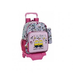 Mochila Escolar Minions girl con ruedas Poliéster 33x15x42 cm