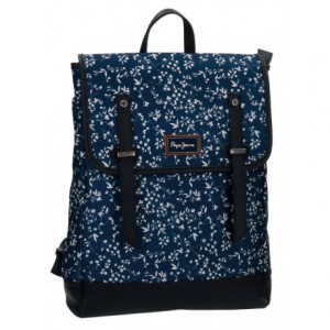 Mochila Escolar Pepe Jeans Nat Porta ordenador Sin carro 29x38x9cm Azul