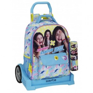 Mochila Escolar Soy Luna Con Carro Evolution 32x16x43 cm Faces