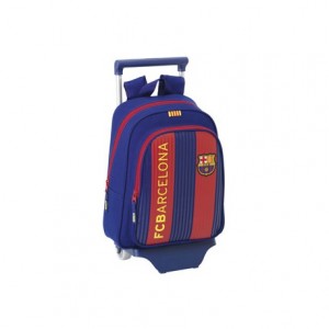 Mochila Infantil F.C. Barcelona con ruedas y carro 28x10x34 cm 1º equipación