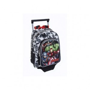 Mochila Infantil Los Vengadores con ruedas y carro 28x10x34 cm