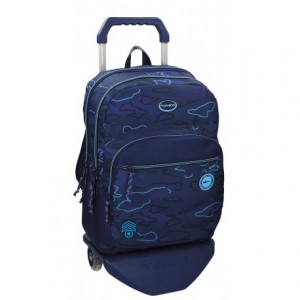 Mochila Movom Poliéster 30,5x42x15 cm Camu Azul doble compartimento con ruedas