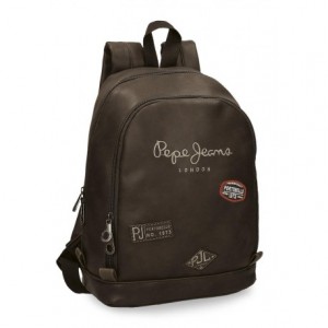 Mochila Pepe Jeans Piel Sintética 32x25x12 cm Casual Duetone Marrón