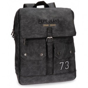 Mochila Pepe Jeans Piel Sintética 32x41x14,5 cm Jack Gris para portátil