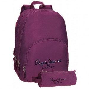 Mochila Pepe Jeans Poliéster 42,5x30,5x15 cm Harlow Violeta + estuche escolar