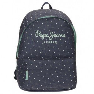 Mochila Pepe Jeans Poliéster 42x31x17,5 cm Dots Gris adaptable a carro