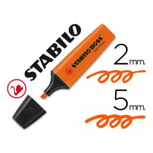 Rotulador Stabilo Boss 70 naranja fluorescente