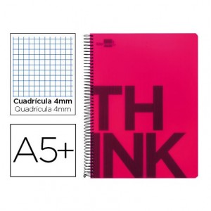 Bloc Cuarto marca Liderpapel serie Think cuadricula 4 mm rojo