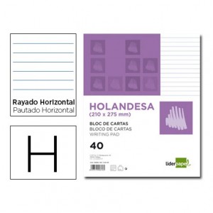 Bloc cartas Liderpapel holandesa rayado 210x275mm