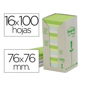 Bloc quita y pon recicladas Linea Verde Post-it ®