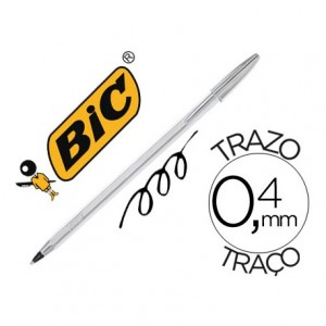 Boligrafo Bic Cristal Celebration Plata Tinta Negra