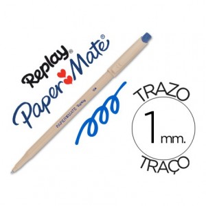 Boligrafo Borrable Paper mate Replay III con goma incorporada color azul 1 mm