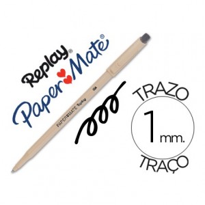 Boligrafo Borrable Paper mate Replay III con goma incorporada color negro 1 mm