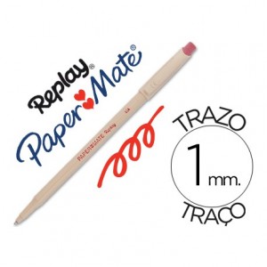 Boligrafo Borrable Paper mate Replay III con goma incorporada color rojo 1 mm