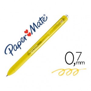 Boligrafo Paper Mate Inkjoy Retractil Gel 0,7 mm Color Amarillo