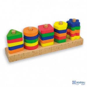 Juego Didactico a partir de 3 años Manipulación de piezas Andreutoys de madera