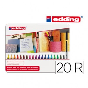 Rotulador Edding 1200 caja de 20 colores surtidos