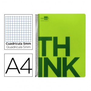 Bloc Din A4 Liderpapel serie Think cuadricula de 5 mm verde