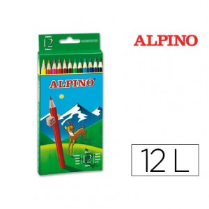 Lapices de Colores Alpino Hexagonales Caja 12 lapices largos