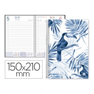 Agenda 2018 Espiral Cahnia Dia pagina 150x210 mm Blanca Liderpapel