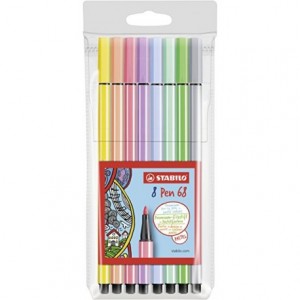 Rotulador Stabilo Acuarelable Pen 68 Estuche de 8 Colores Pastel