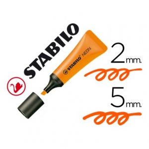 Rotulador Stabilo fluorescente naranja neon