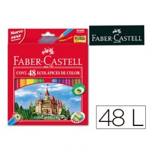 Lapices de colores Faber-Castell hexagonal caja 48 unidades + sacapuntas