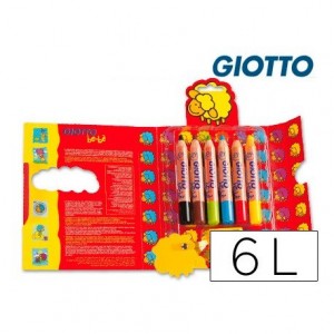 Lapices de colores Giotto redondos bebe caja 6 lapices 104 mm