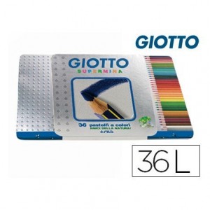 Lapices de colores Giotto supermina hexagonal caja metalica 36 unidades