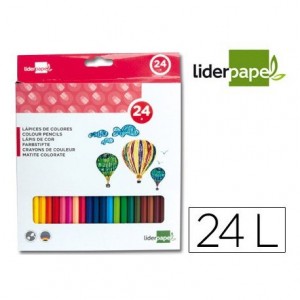 Lapices de colores Liderpapel hexagonal caja 24 Unidades