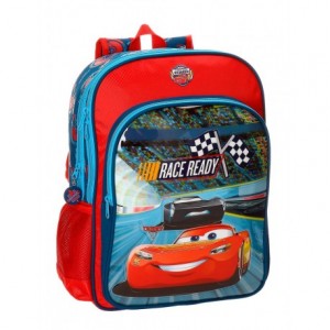 Mochila Cars Microfibra 30x40x13 cm Race Roja doble compartimento