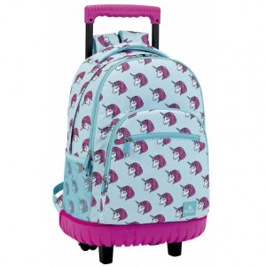 Mochila Escolar Moos Unicorn Con 2 ruedas Poliester 32x21x45 cm