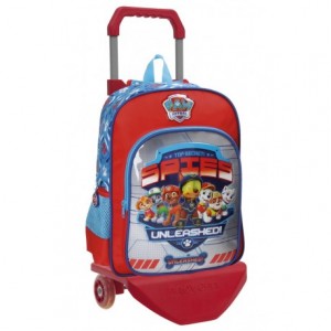 Mochila La Patrulla Canina Microfibra 29x38x12 cm Spies Roja con ruedas