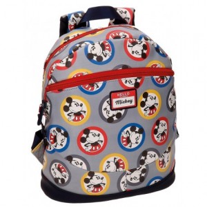 Mochila Mickey Mouse Piel Sintética 25x32x12 cm Circles Gris