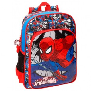 Mochila Spiderman Microfibra 29x38x12 cm Comic Roja