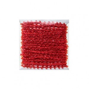 Hilo con perlas rojo 4,5 mt itKrea